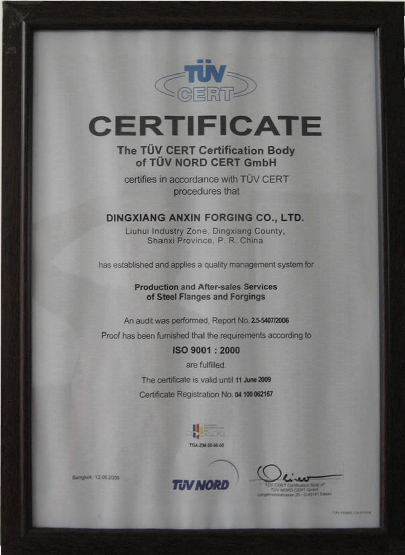 TUV Certificate